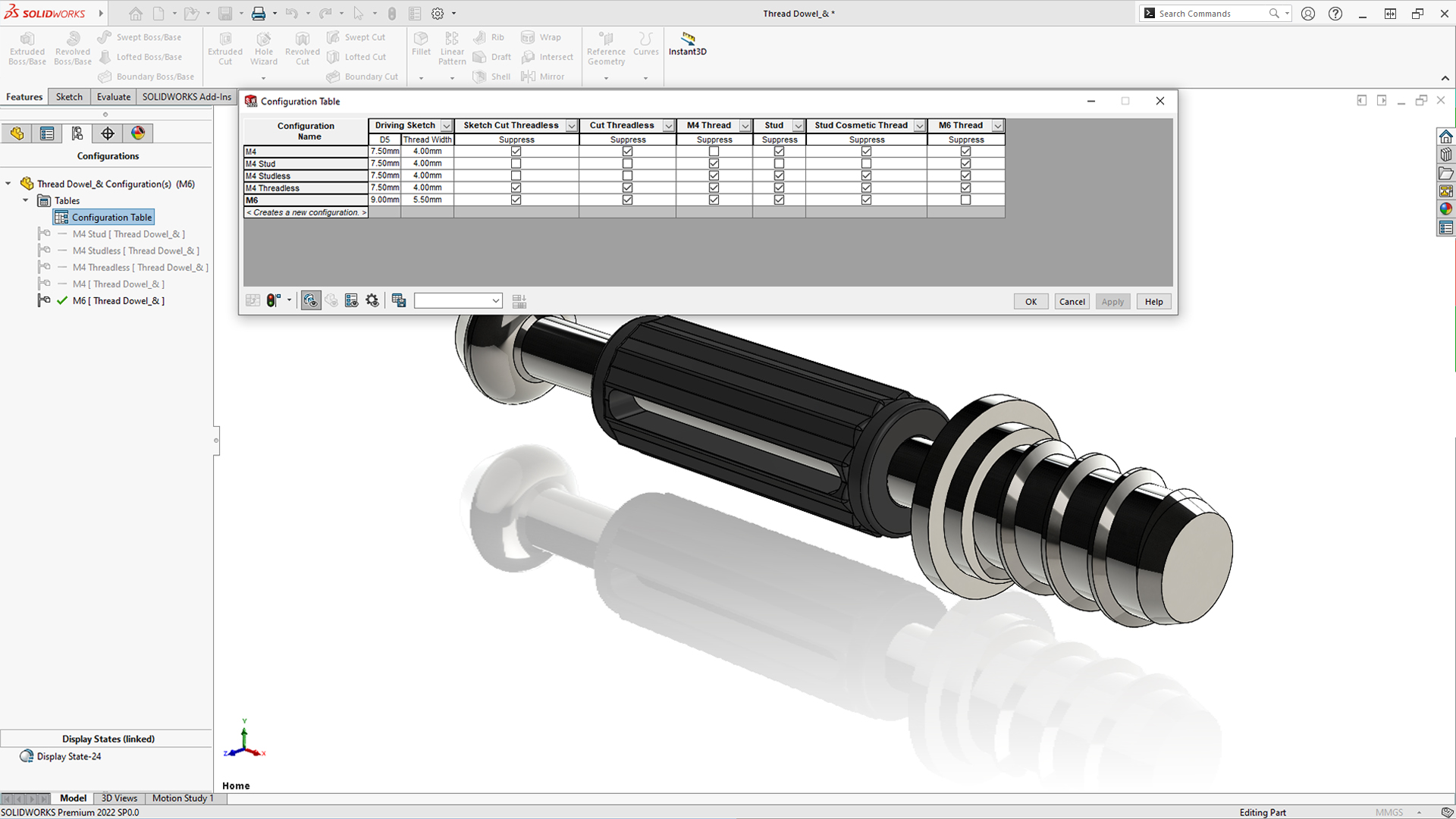 How To Use Configuration Tables In SOLIDWORKS